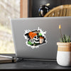 Skull Coffee Sticker — Halloween Skull with Beanie & Pumpkin Kiss-Cut Vinyl Decal— Halloween 2026