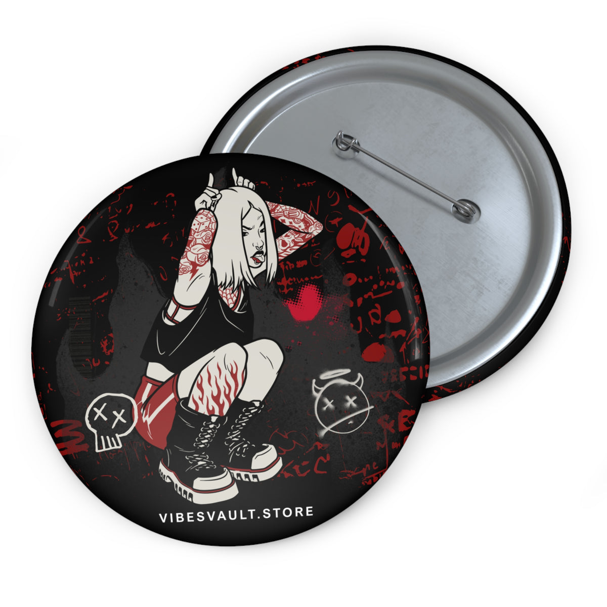 Demon Queen Pin - Street Spray Paint Button Badge - Fall Halloween 2026