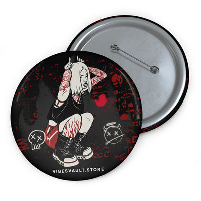 Demon Queen Pin - Street Spray Paint Button Badge - Fall Halloween 2026