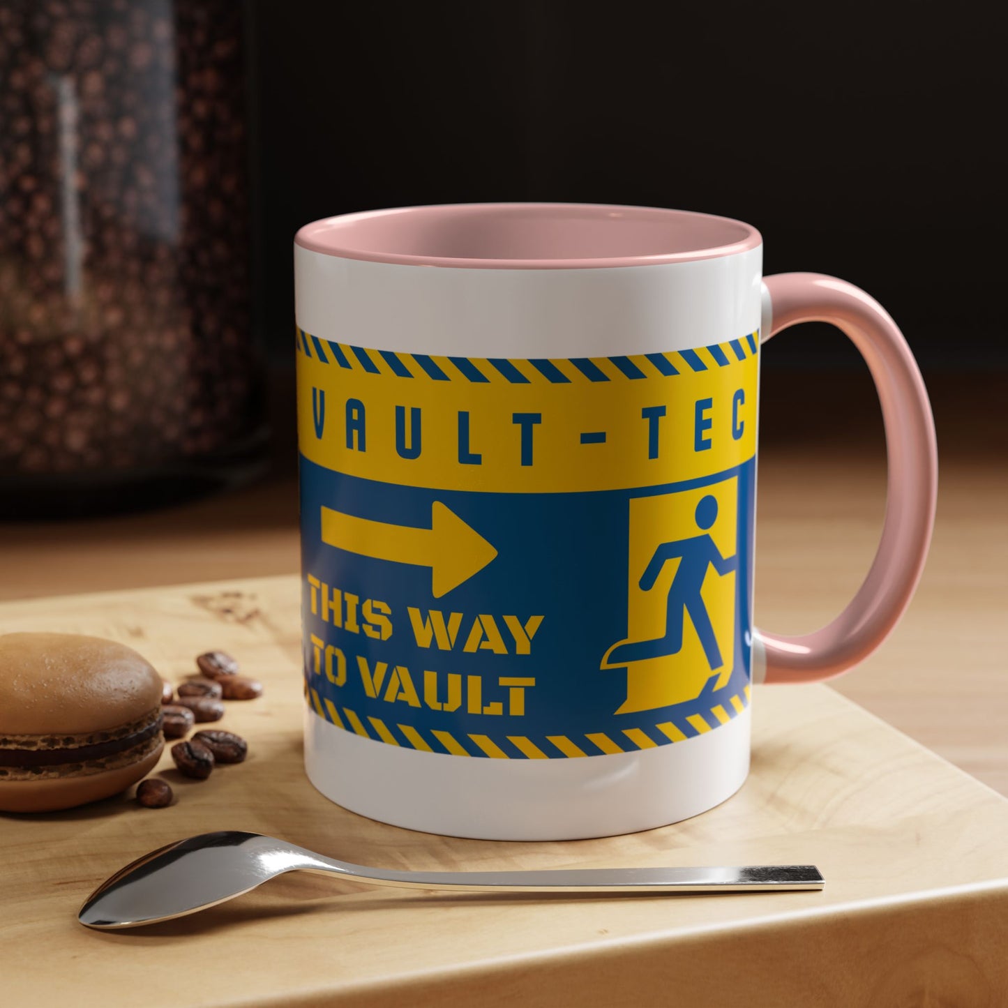 Vault-Tec 'This Way to Vault' Accent Coffee Mug — Fallout-Inspired Gamer Gift