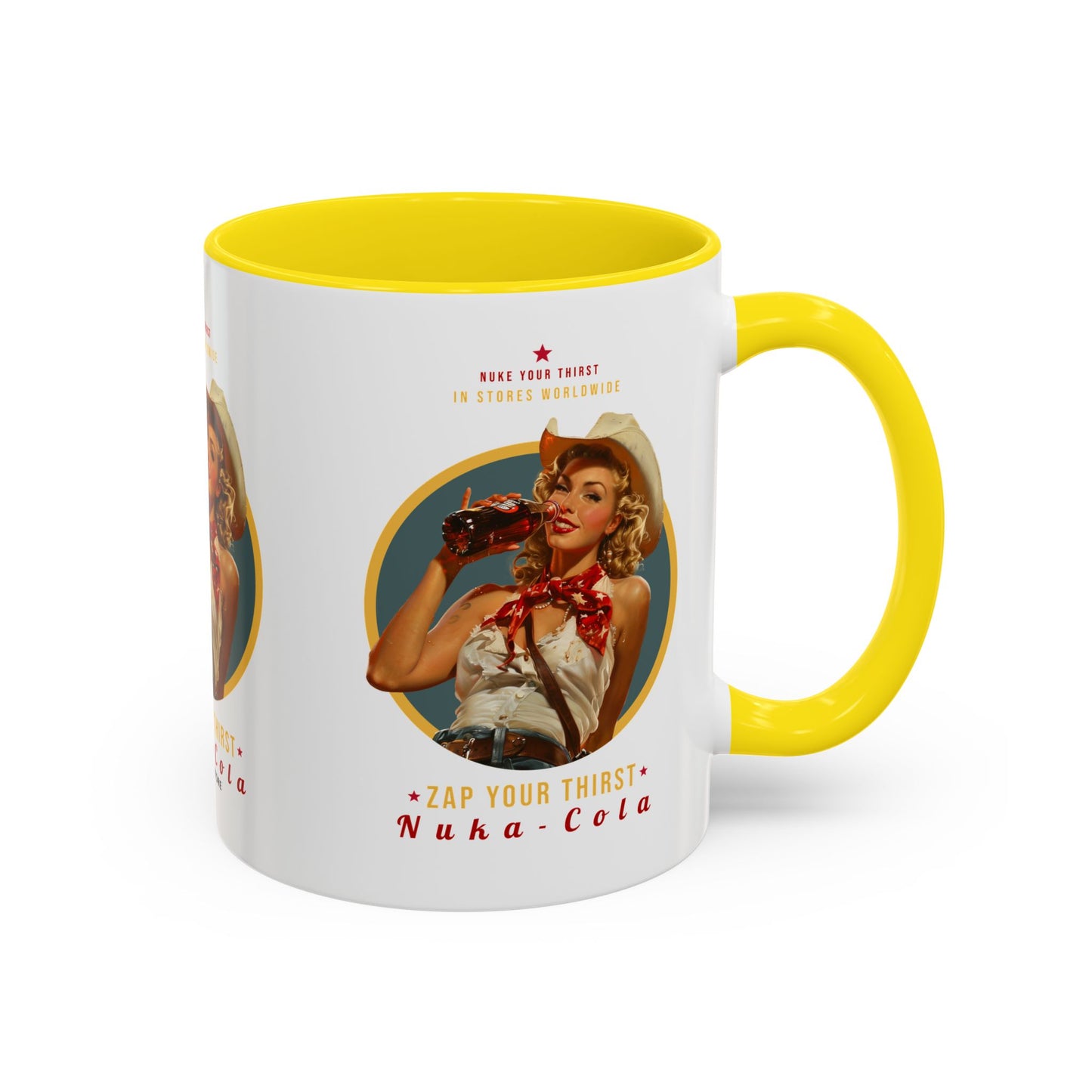 Apocalyptic Anime Coffee Mug — Nuka Cola Soda Girl Accent Mug (11/15oz)