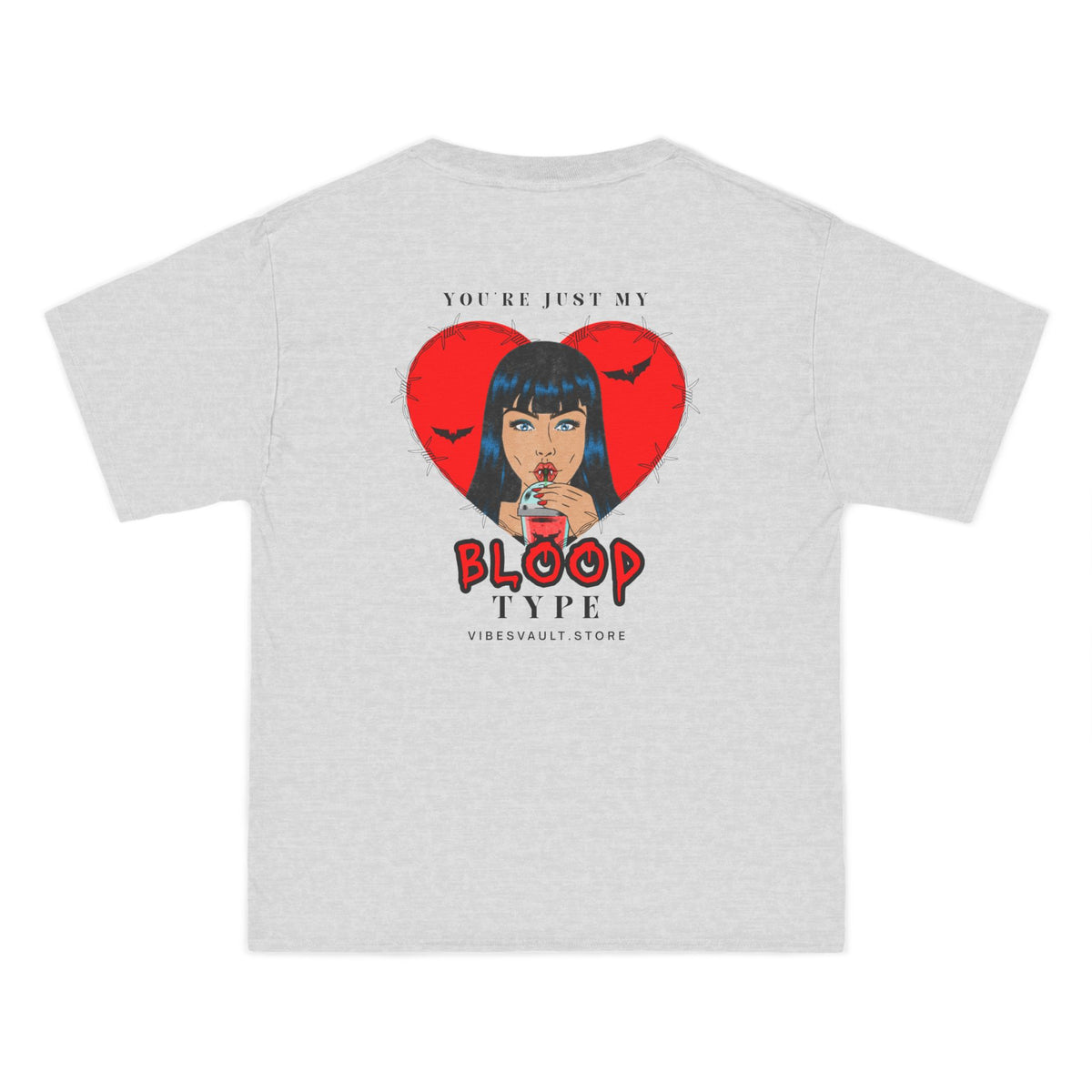 T-Shirt — "You Know My Blood Type" Retro Vampire Heart Graphic Tee