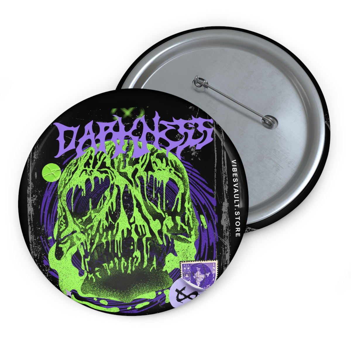 Skull Slime Pin - Purple and Neon Green - Welcome to Darkness Button Badge - Fall Halloween 2026