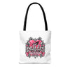Pink Heart Chrome Eye All-Over Print Tote Bag