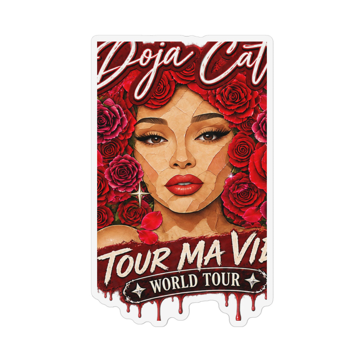 Rose Mosaic Portrait Custom Shape Magnet