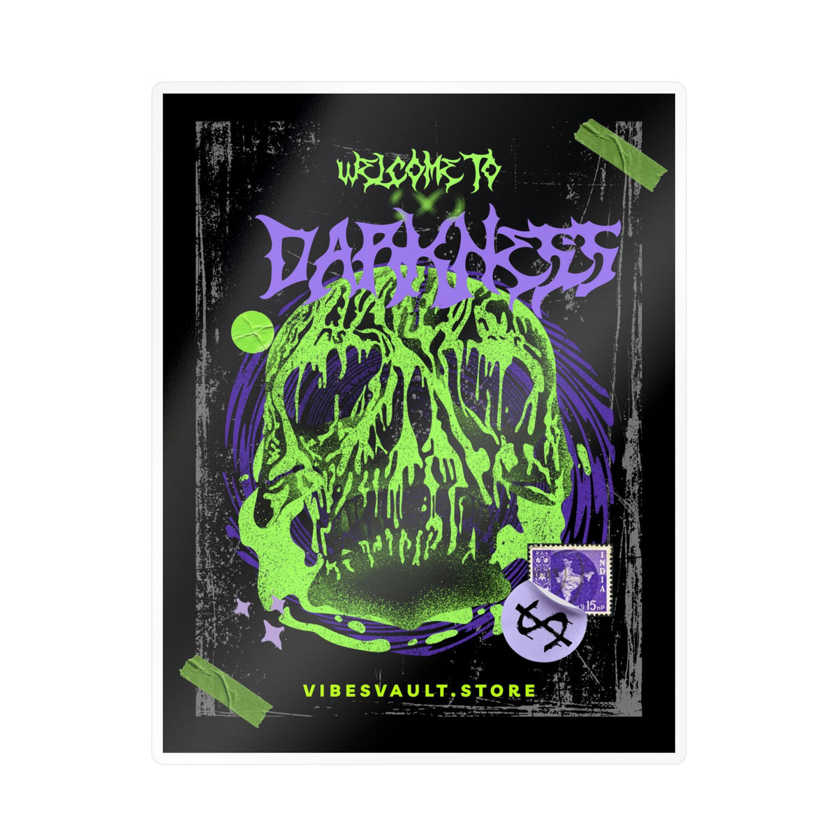 Welcome to Darkness Skull Kiss-Cut Vinyl Decal- Street Vibes — Halloween 2026