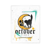 October Vibes Kiss-Cut Vinyl Sticker — Gothic Moon Cat Fall Decal— Halloween 2026