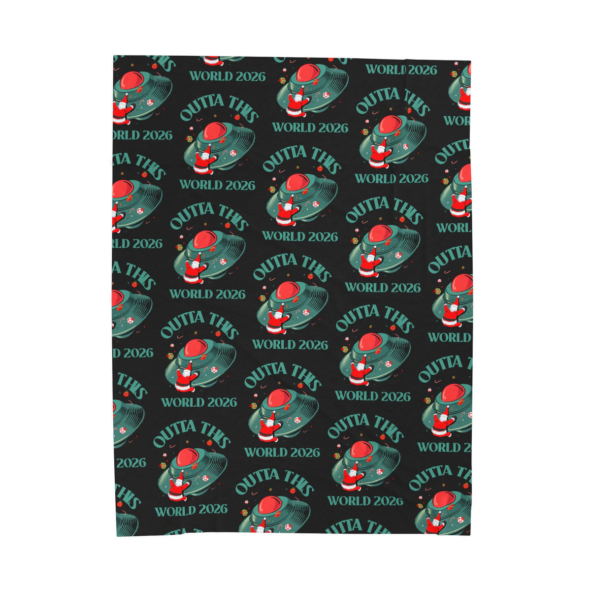 Velveteen Plush Blanket — 'Outta This World' Alien UFO Pattern (World 2026)