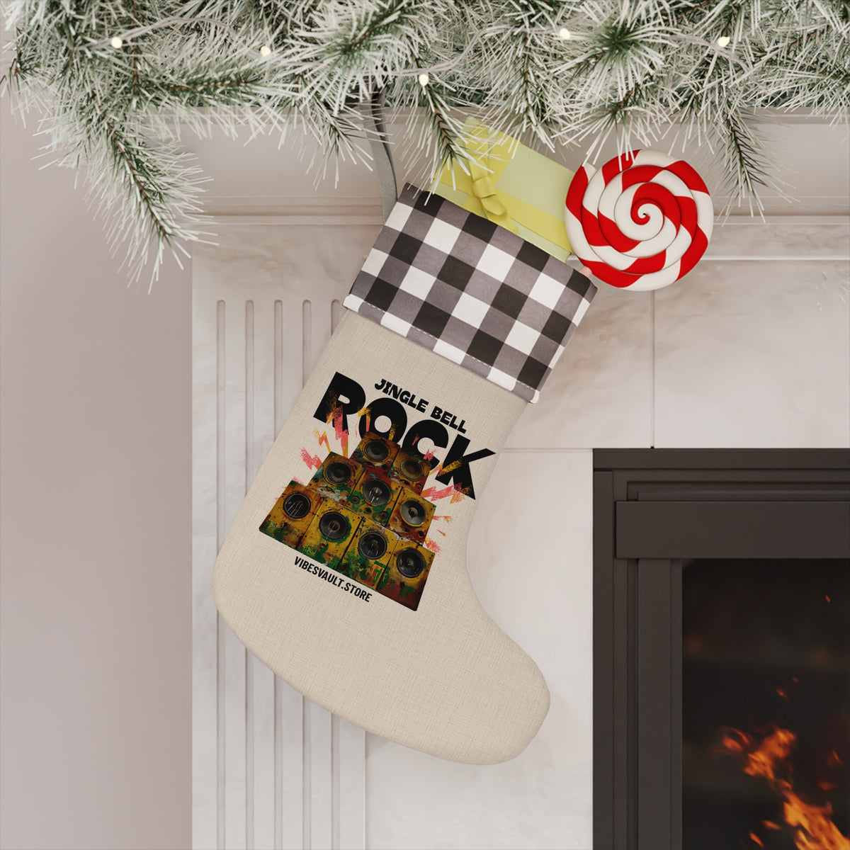 HOLIDAY Vintage Holiday Speakers Christmas Stocking