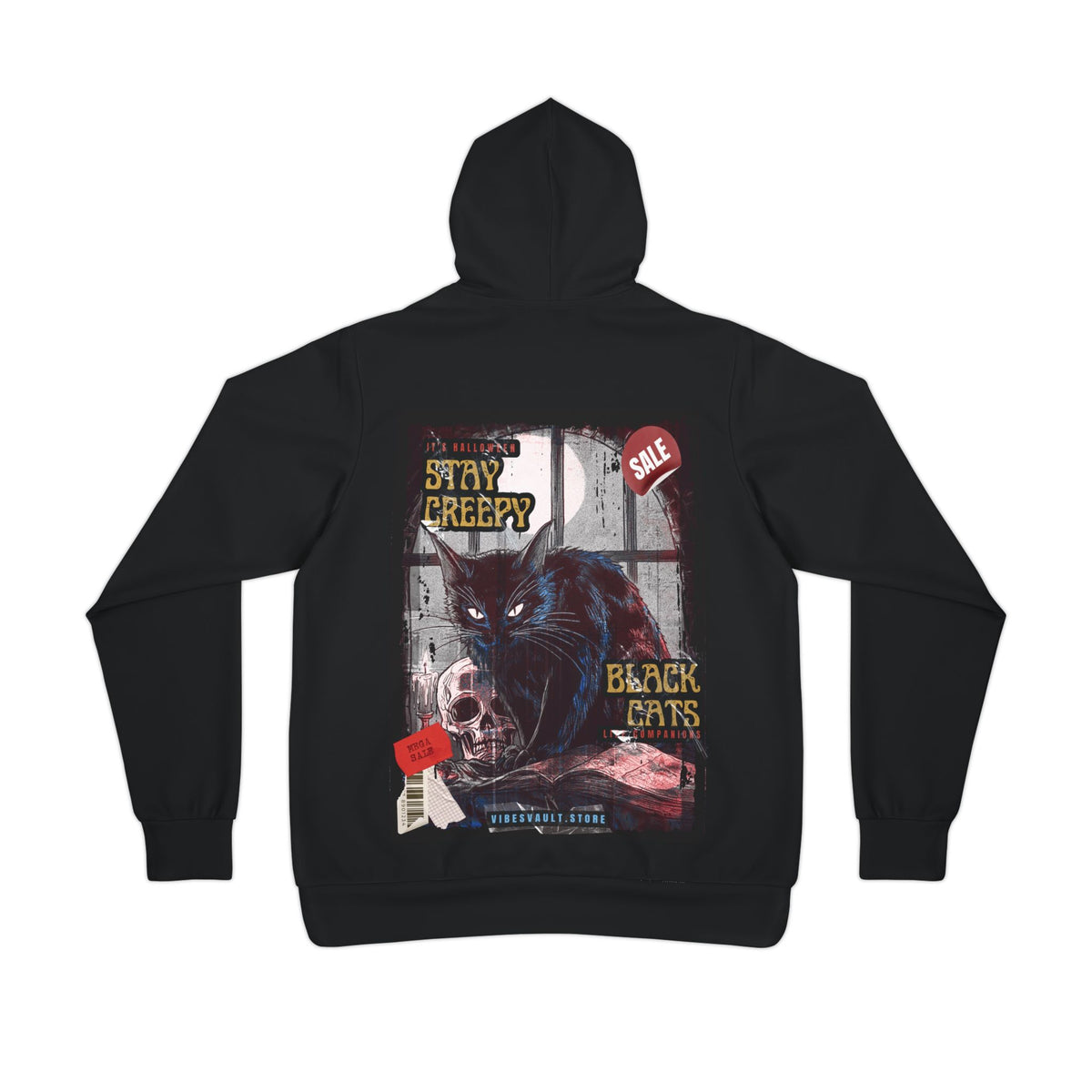 Black Cats Stay Creepy Halloween Athletic Hoodie