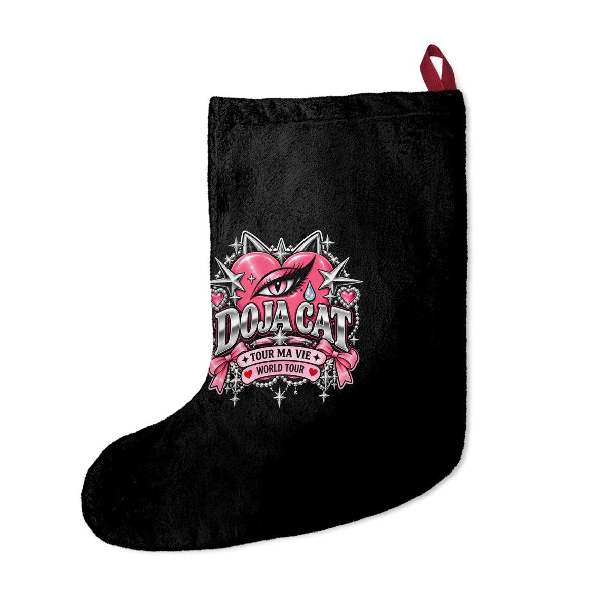 Pink Heart Chrome Eye Christmas Stockings