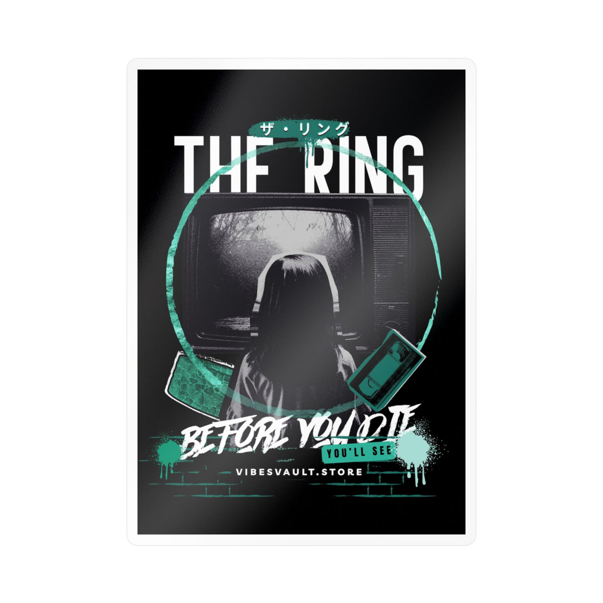 Kiss-Cut Vinyl Decal — "The Ring: Before You Die" Horror Movie Sticker— Halloween 2026