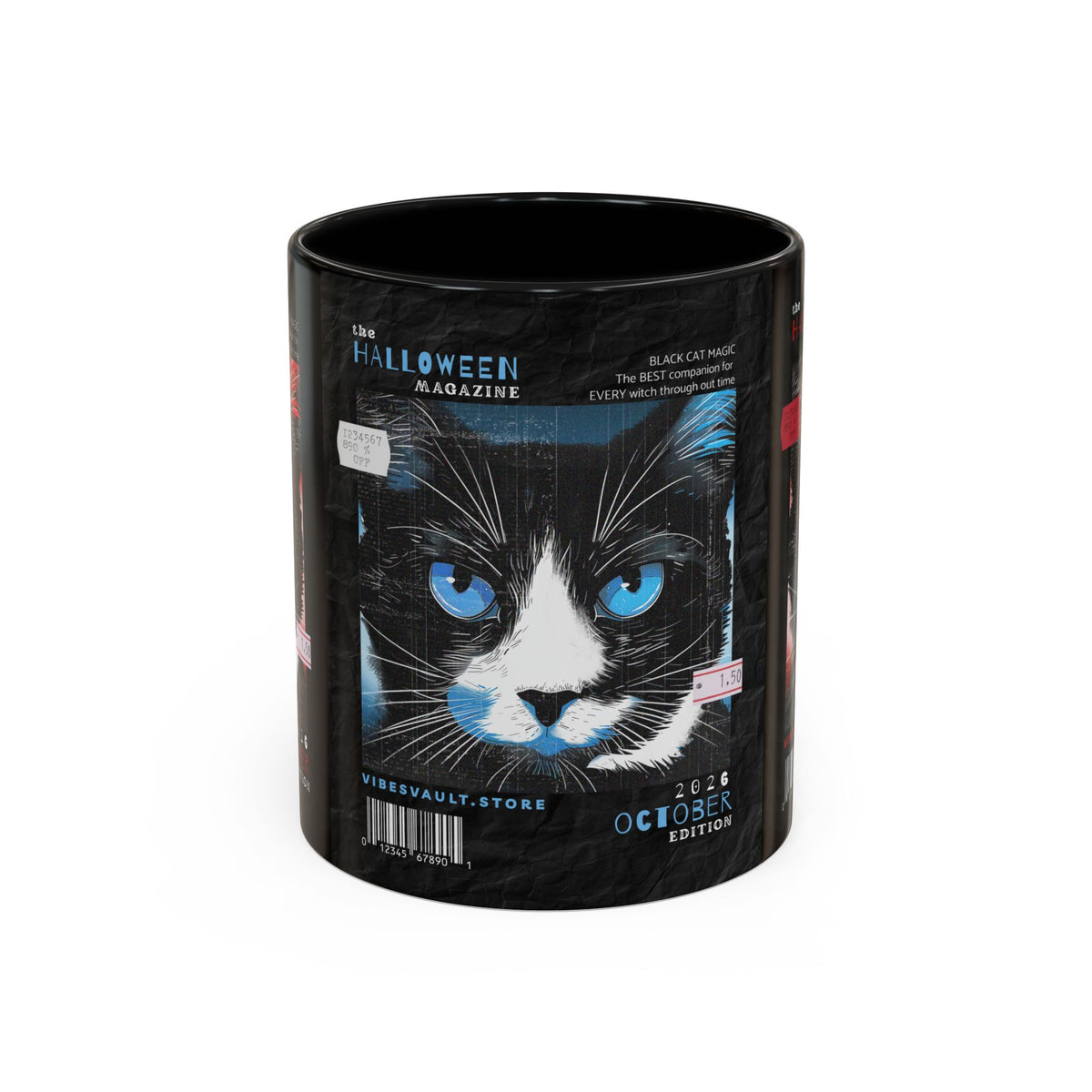 Halloween Cat Coffee Mug — Two-Tone Accent 11/15oz - Fall Halloween 2026