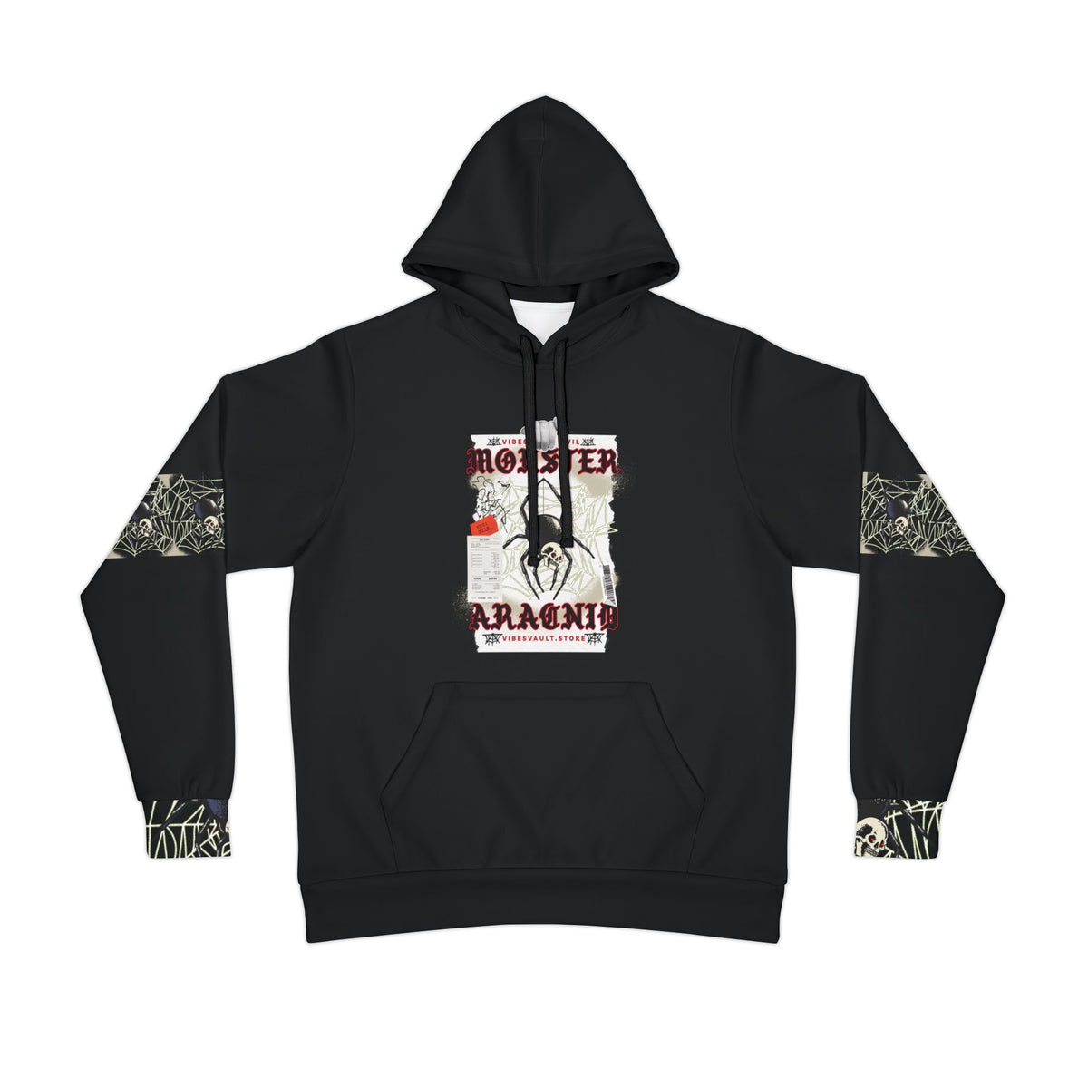 Monster Arachnid Hoodie — Gothic Spider Graphic Athletic Pullover