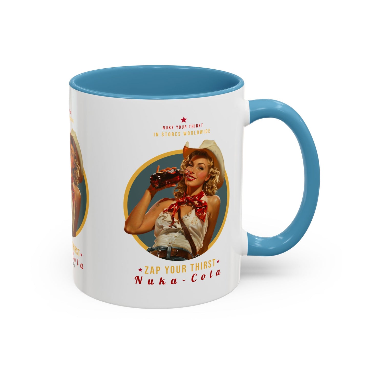 Apocalyptic Anime Coffee Mug — Nuka Cola Soda Girl Accent Mug (11/15oz)