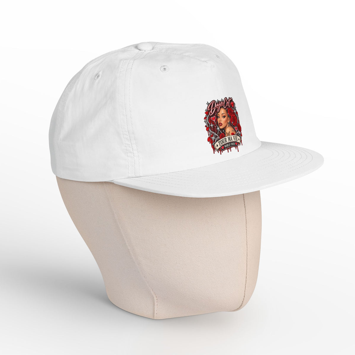 Red Roses Chrome Portrait AS Colour Surf Cap