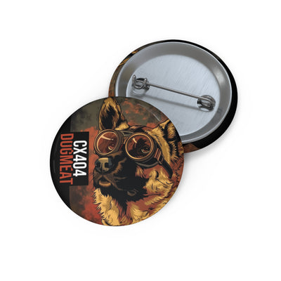 Dog Fallout Aviator Pin Button — 'CX404 Dugmeat' Vintage Goggles Badge