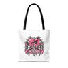 Pink Heart Chrome Eye All-Over Print Tote Bag