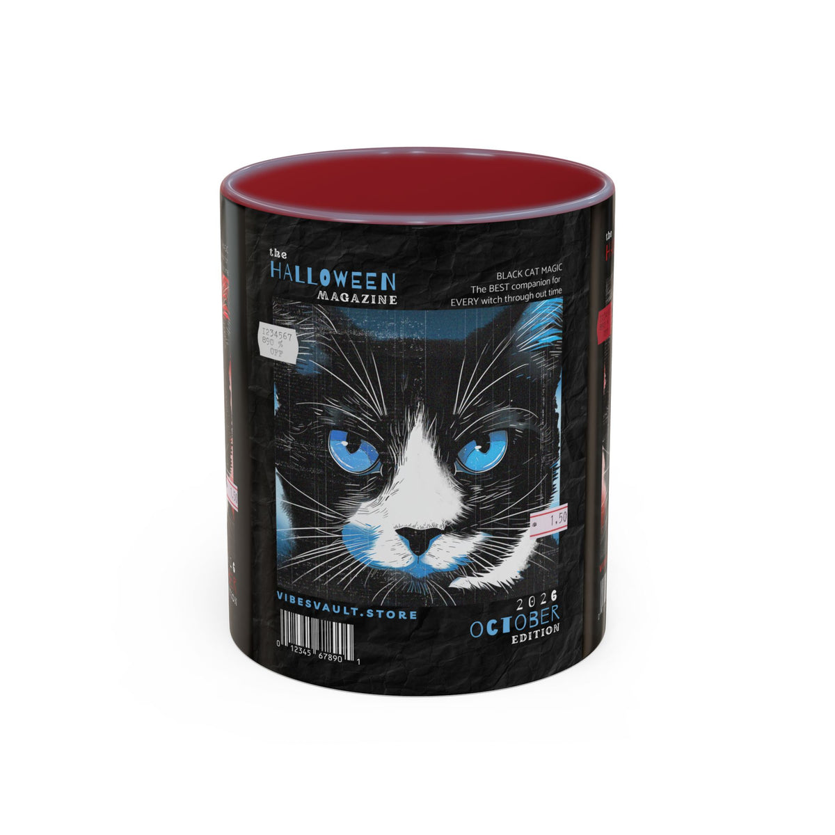 Halloween Cat Coffee Mug — Two-Tone Accent 11/15oz - Fall Halloween 2026