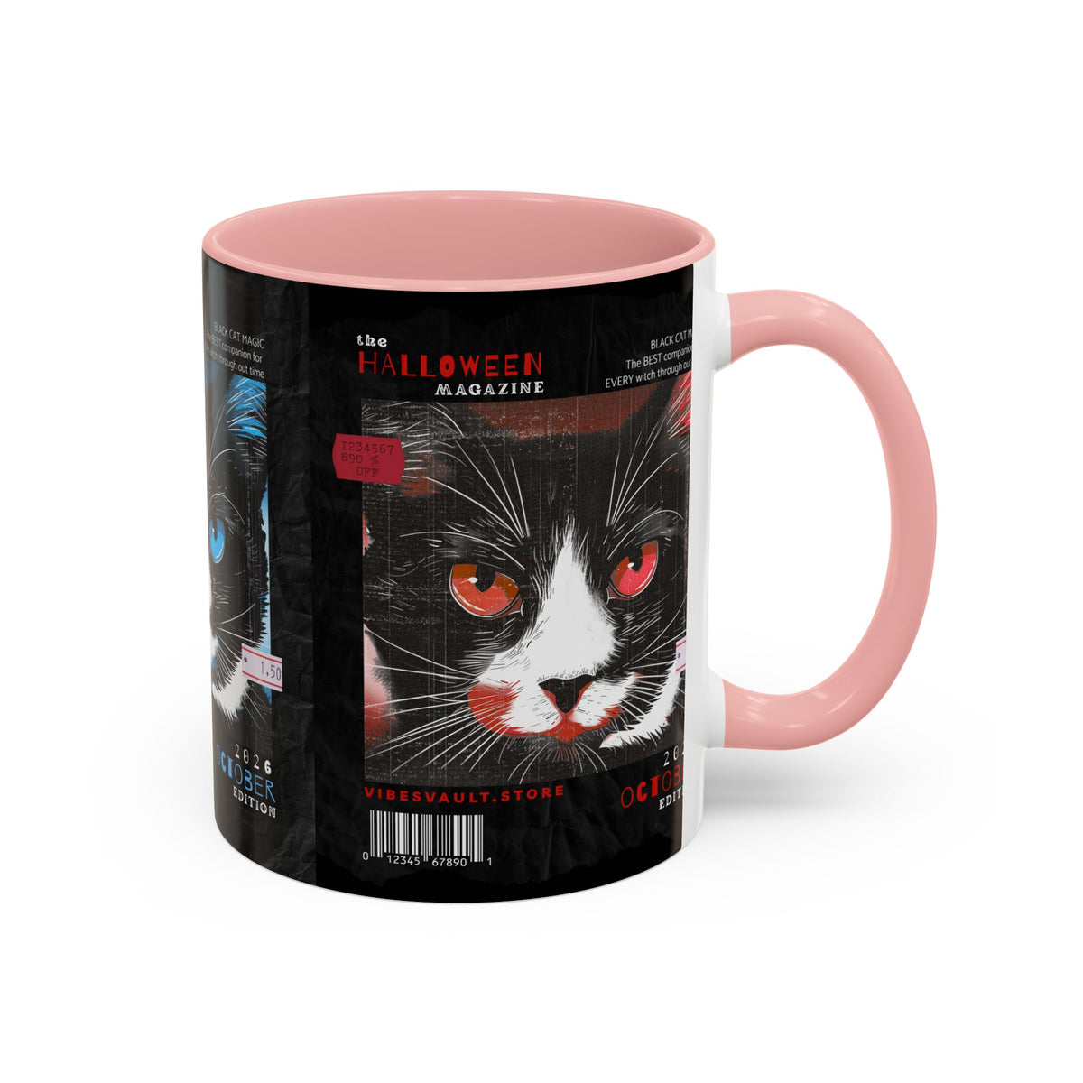 Halloween Cat Coffee Mug — Two-Tone Accent 11/15oz - Fall Halloween 2026