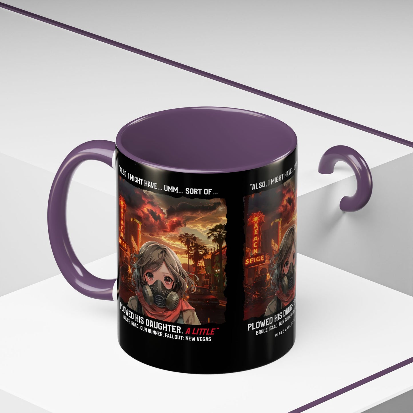 Post-Apocalyptic Anime Coffee Mug — 'Also, I Might Have...Umm...Sort Of' Gas Mask Girl