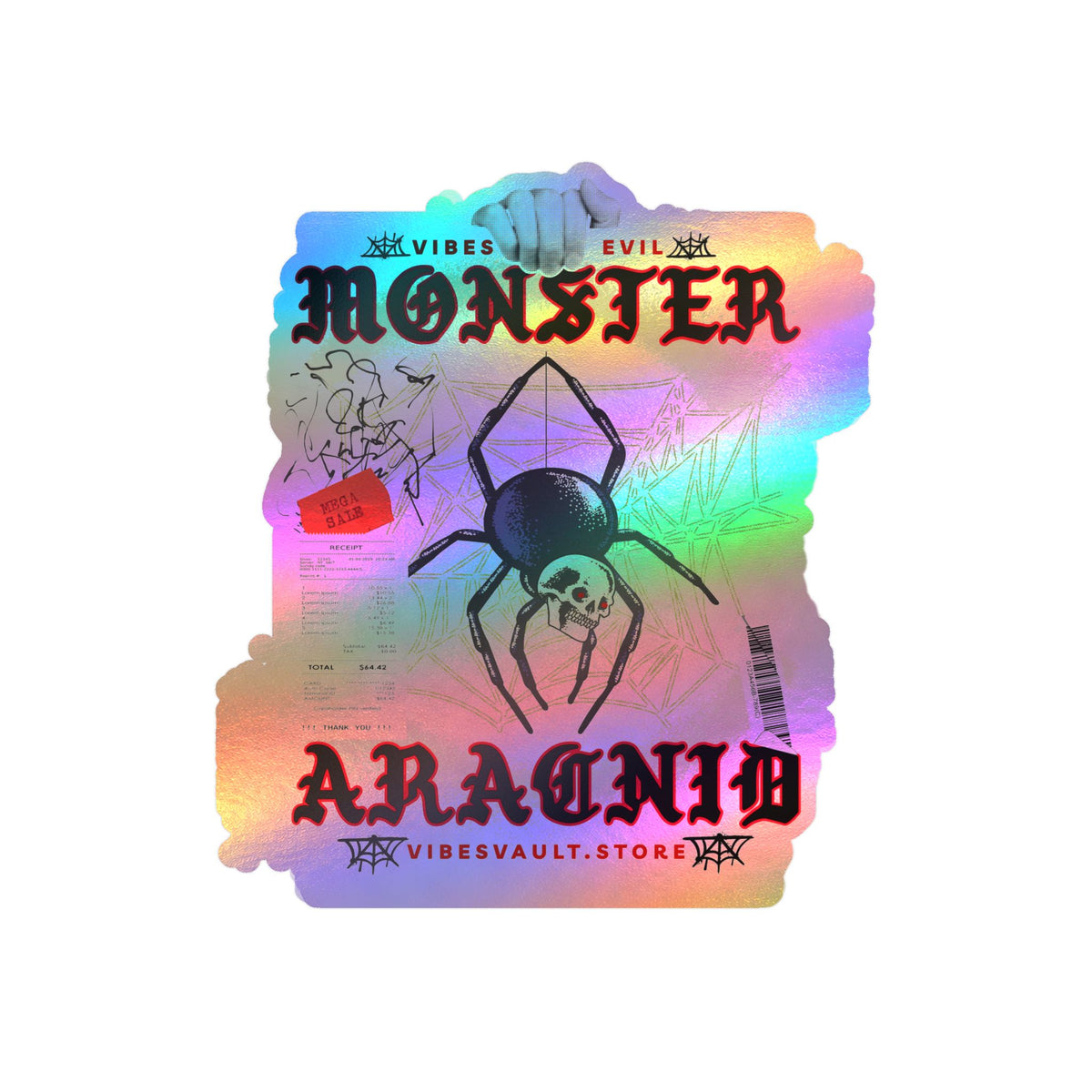 Monster Arachnid Kiss-Cut Vinyl Sticker — Gothic Spider Decal — Halloween 2026