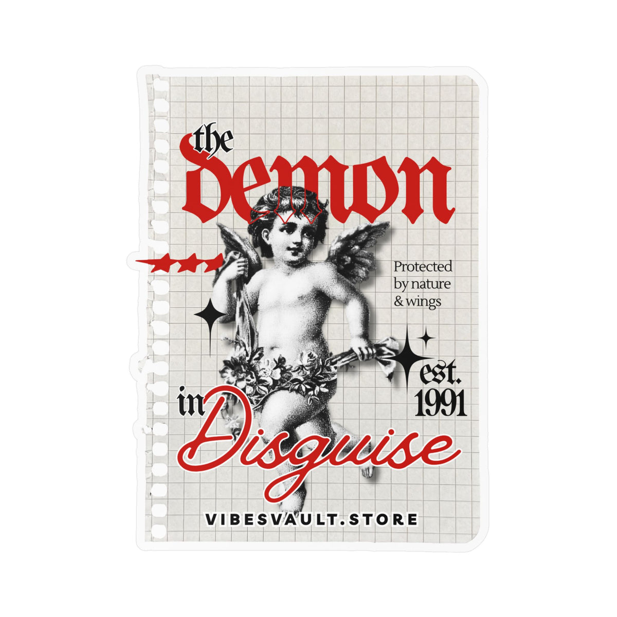 The Demon in Disguise Kiss-Cut Vinyl Sticker — Halloween 2026
