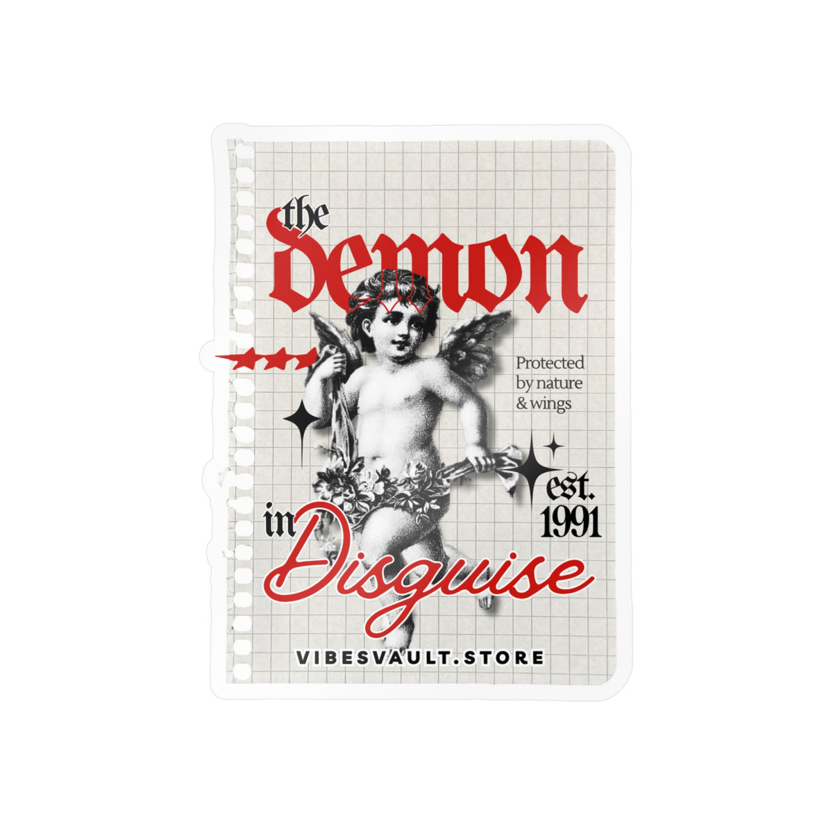 The Demon in Disguise Kiss-Cut Vinyl Sticker — Halloween 2026