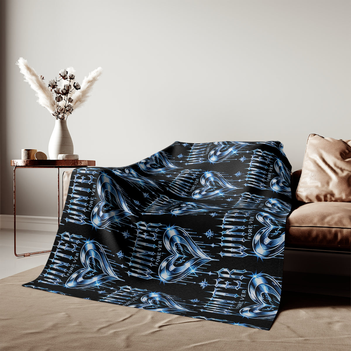 Winter Heart Sweatshirt Blanket