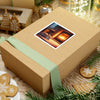 Cozy Fireplace Cat Sticker — Sleepy Tabby by the Hearth (Kiss-Cut)