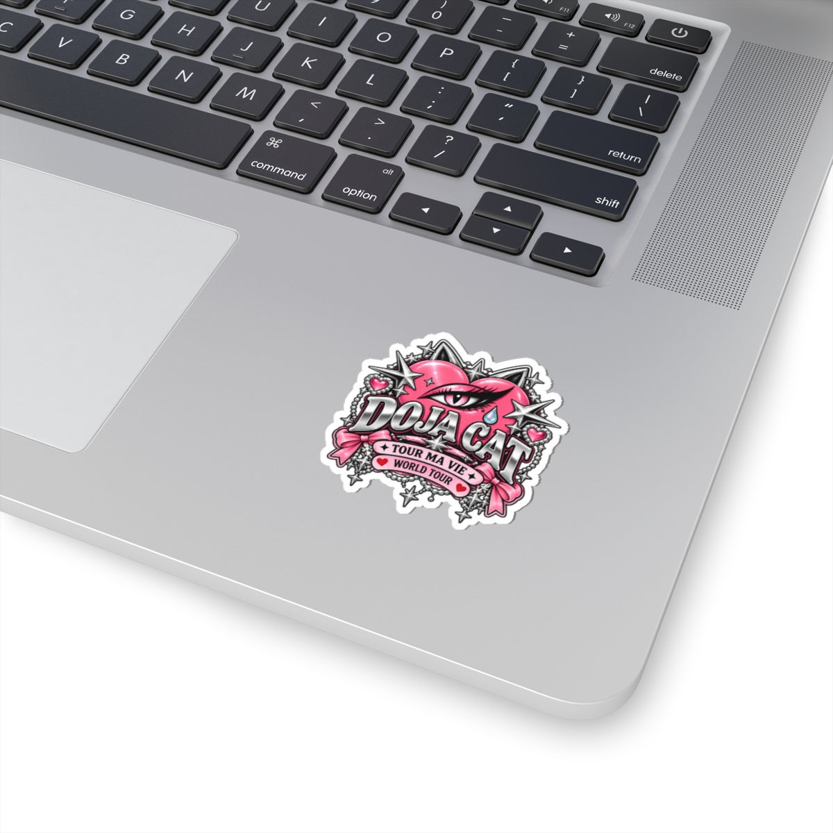 Pink Heart Chrome Eye Kiss-Cut Stickers