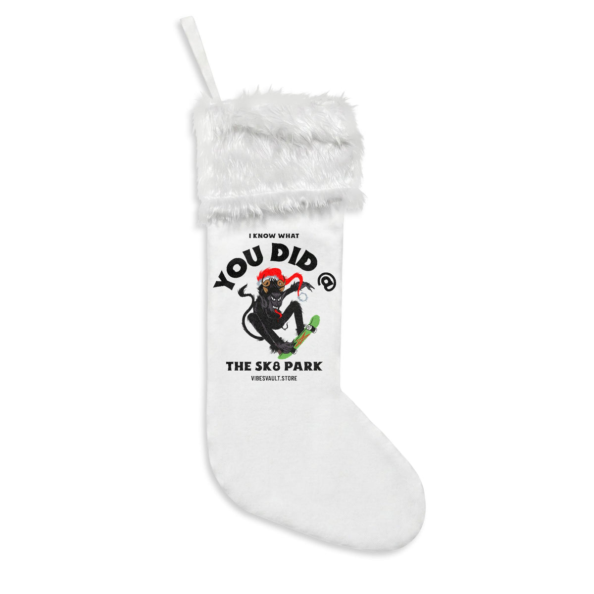 Christmas Stocking – 'You Did' Ski Park Flannel Holiday Stocking