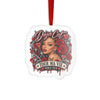 Red Roses Chrome Portrait Custom Cut Acrylic Ornament