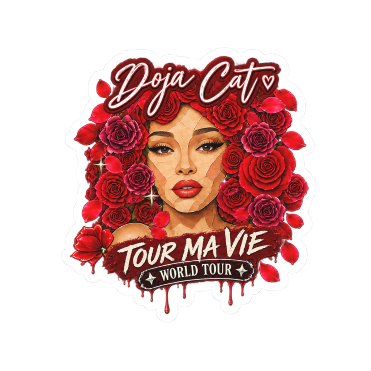 Rose Mosaic Portrait Kiss-Cut Stickers