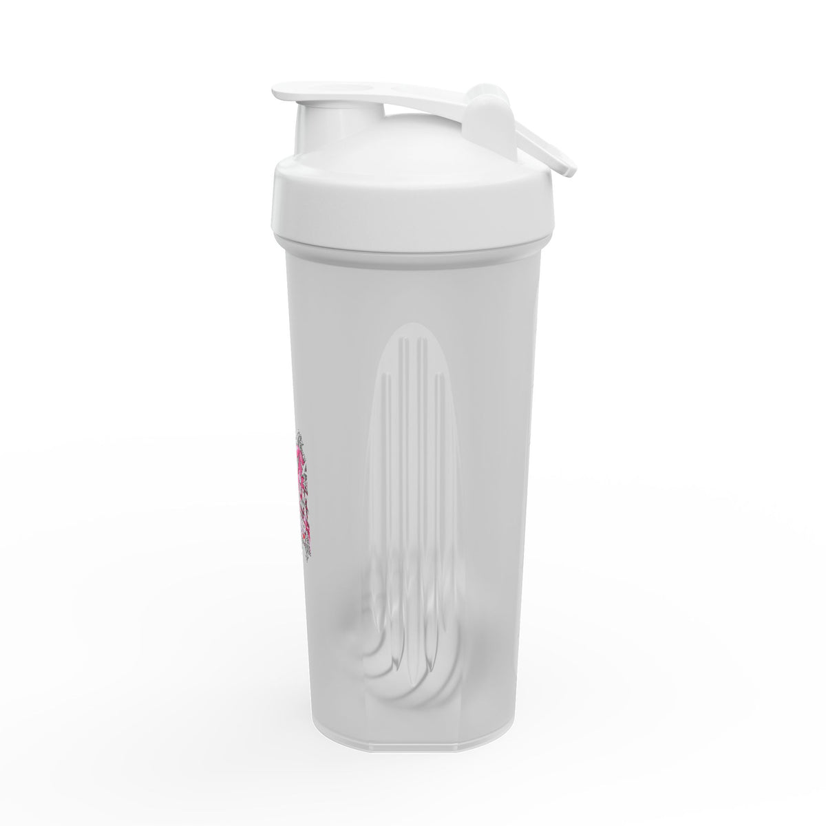 Pink Heart Chrome Eye Protein Shaker