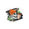 Skull Coffee Sticker — Halloween Skull with Beanie & Pumpkin Kiss-Cut Vinyl Decal— Halloween 2026