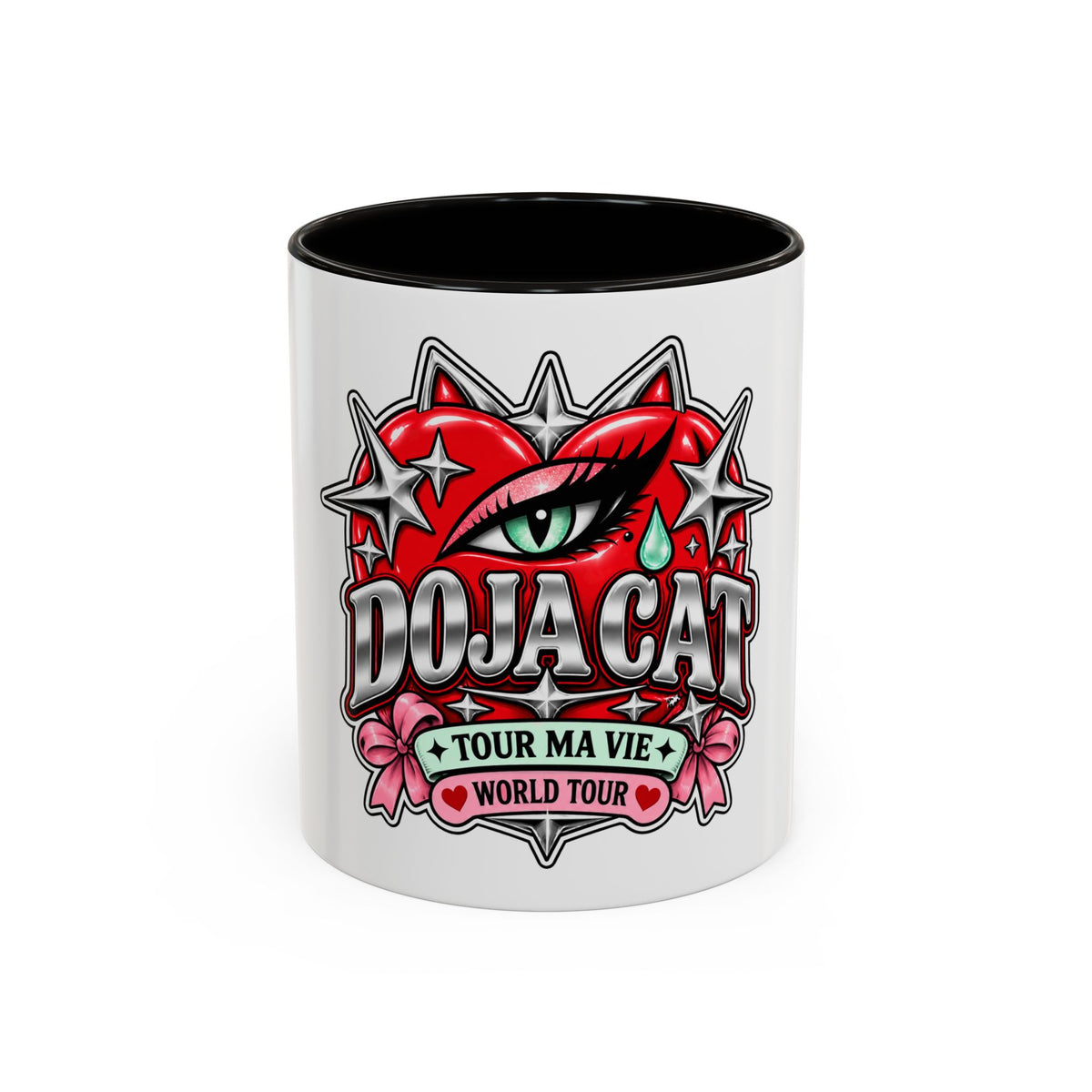 Red Heart Chrome Eye Colorful Mug 11oz & 15oz