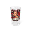 Red Roses Chrome Portrait Pint Glass 16oz