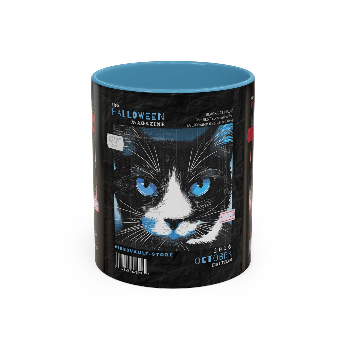 Halloween Cat Coffee Mug — Two-Tone Accent 11/15oz - Fall Halloween 2026