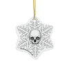 Double White Goth Skull Snowflake Christmas Ornament 1pc, 3pcs, 5pcs, or 10pcs