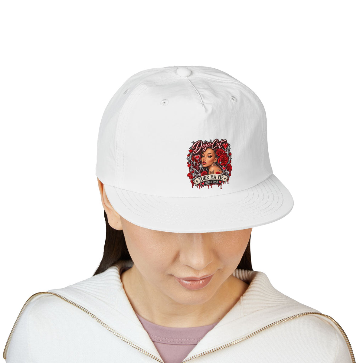 Red Roses Chrome Portrait AS Colour Surf Cap