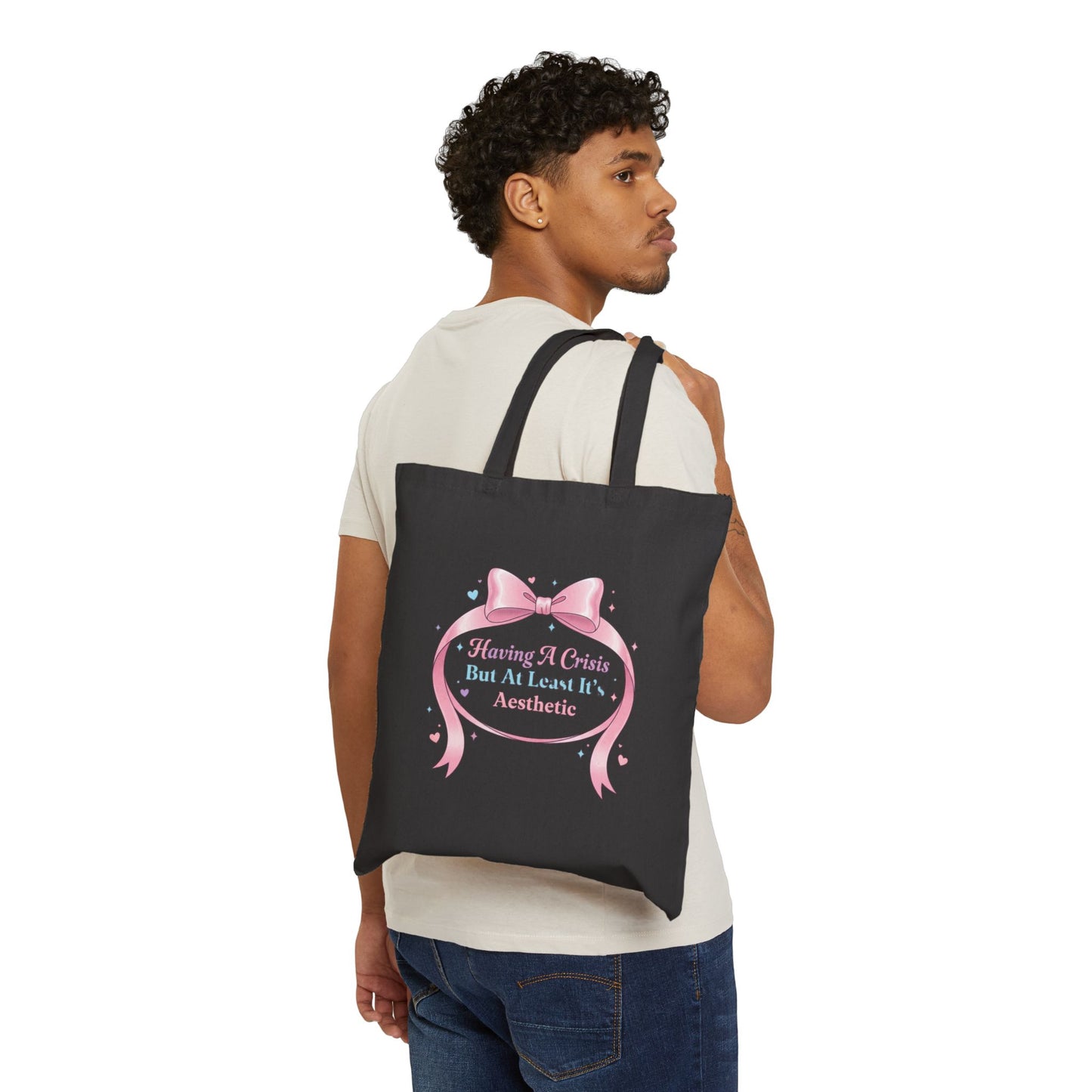 Coquette Ribbon Lace Parody Tote | pastel humor, ribbon art