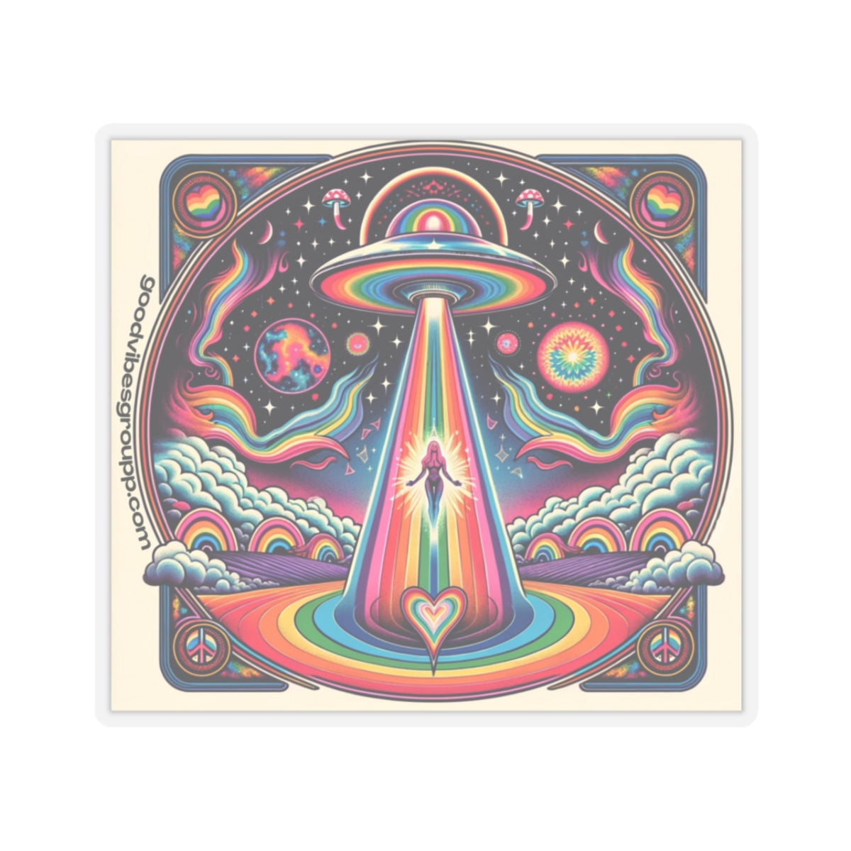 Rainbow Galaxy Sticker Space