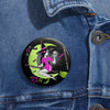 Moon Witch Skull Pin- Stars, Bats, Pink and Green Pin Badge - Fall Halloween 2026