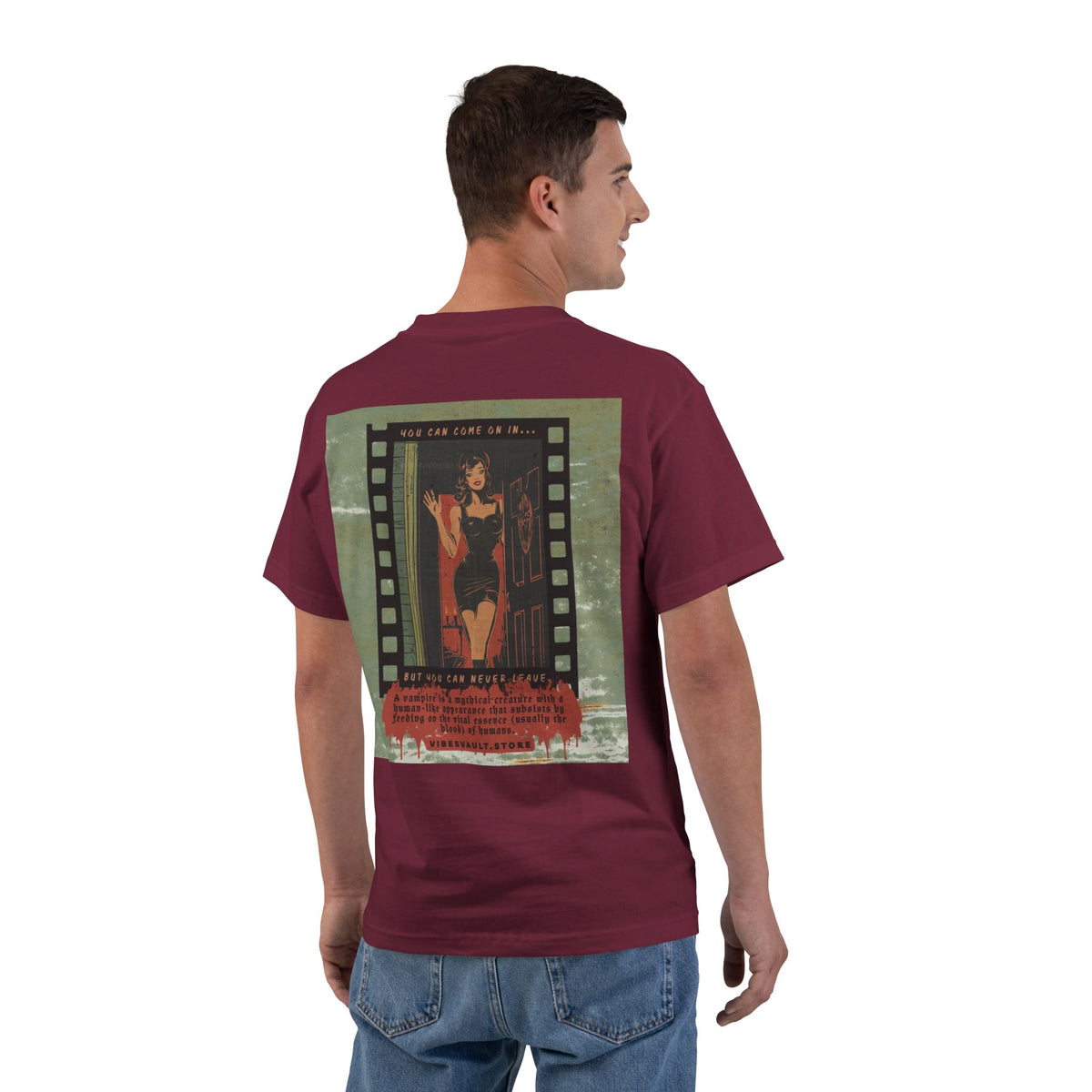 Vampire Shirt "You Can Come on In, But You Can Never Leave" Date Night - T-shirt Top - Retro Graphic Tee - Fall Halloween 2026