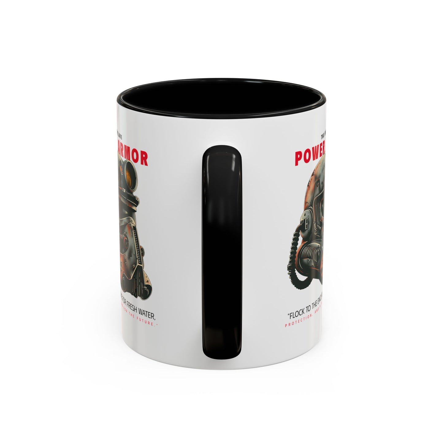 Power Armor Accent Coffee Mug — Fallout Enclave Helmet Design (11/15oz)