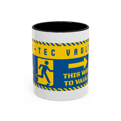 Vault-Tec 'This Way to Vault' Accent Coffee Mug — Fallout-Inspired Gamer Gift