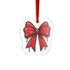 Red Bow Christmas Acrylic Ornament