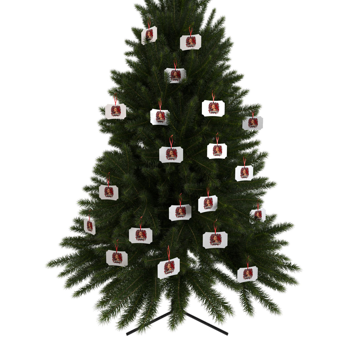 Red Roses Chrome Portrait Aluminum Ornaments