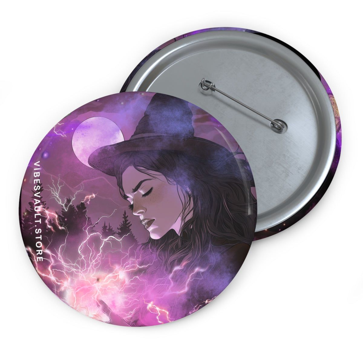 Witch Full Moon Pin - Magic Button Badge - Fall Halloween 2026
